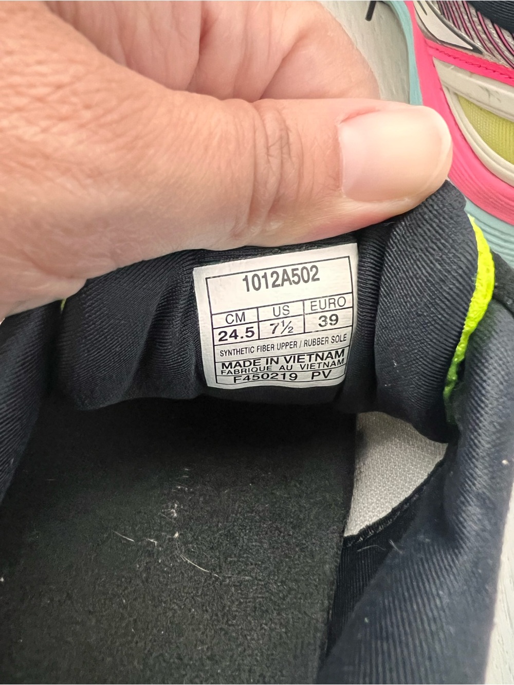 ASICS Women's Running Sneakers in White, Pink, Neon Yellow and Black - Picture 6 of 6